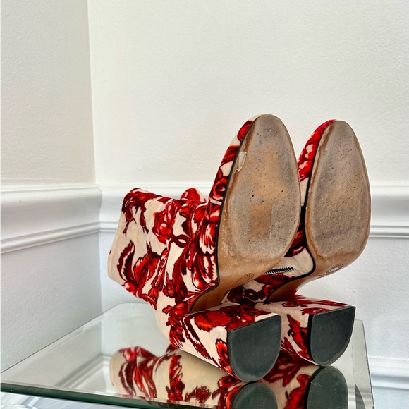 Dries Van Noten Velvet Floral Ankle Boots - Picture 7 of 7